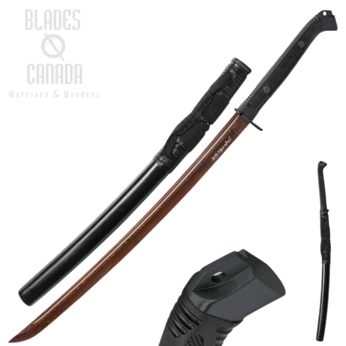 Honshu Boshin HellFyre Damascus Wakizashi Sword, Damascus Steel, UC3125D